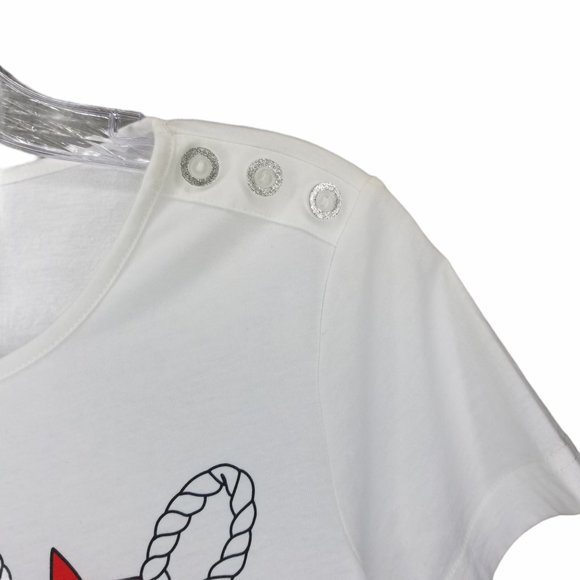 Sag Harbor Petite White Flag Robe Stars New - Picture 3 of 7